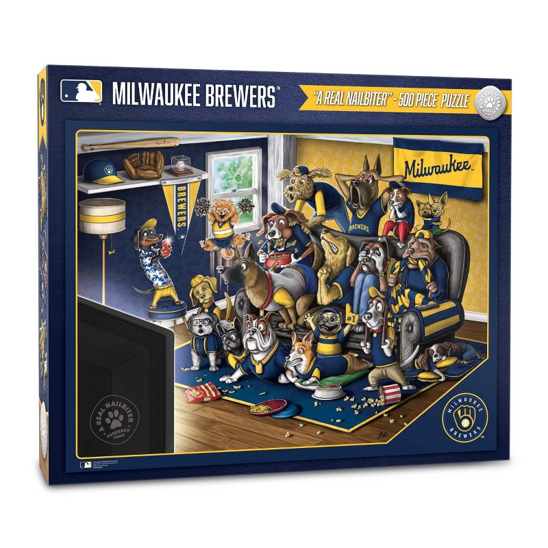 MLB Milwaukee Brewers Purebred Fans &#39;A Real Nailbiter&#39; Puzzle - 500pc, 1 of 4