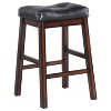 Black and Cappuccino 25" High Upholstered Bar Stools (Set of 2) - 3 of 4