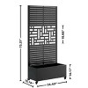 Gulches 3-in-1 Metal Planter Box with Trellis and 4 Wheels - Raised Garden Bed Privacy Screen for Climbing Plants, Vegetables - 3 of 4