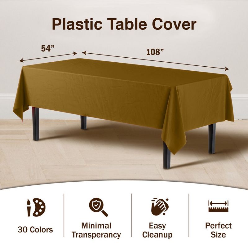 Crown Premium Quality Plastic Tablecloth Disposable, 6 of 7