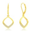 Bella Silver Sterling Silver, Pave CZ Diamond-Shaped Necklace & Earrings Set - Gold Plated - Gold - 16+2 Inch - 2 of 4