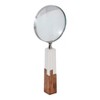 Decorative Object Resin Glass Wood Magnifying Accent for Home Office Bedroom Living Room - 10" White, Brown, Silver - 3 of 4