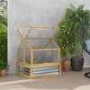 Outsunny Raised Garden Bed with Polycarbonate Greenhouse, Garden Wooden Cold Frame Greenhouse Flower Planter Protection, 35.5" x 31.5" x 36" - 2 of 4