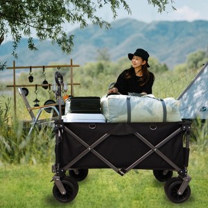 Folding Wagon, Heavy Duty Utility Beach Wagon Cart for Sand - 1 of 4