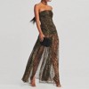 Clotth Women Tube Top Dress Slim Strapless Backless Mesh Patchwork Maxi Dress Strapless High Slit Long Dress Party Club Night Dress Clubwear - 2 of 4