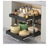 White-M Carbon Steel Kitchen Retractable Storage Rack Punch-Free Drawer-Style Cabinet Dishes And Spice Pull-Out Basket Under The Sink Pull-Out Stora - 4 of 4
