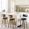 Bekrvio 26" Faux Leather Swivel Bar Stools Set of 1/2/3/4,Mid Century Modern Counter Chairs with Wood Legs and Curved Back for Kitchen Island - 4 of 4