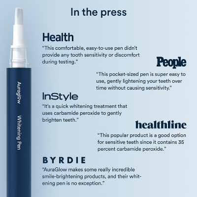 Auraglow Teeth Whitening Pen, Whiten Onthego, 20+ Treatments, 35