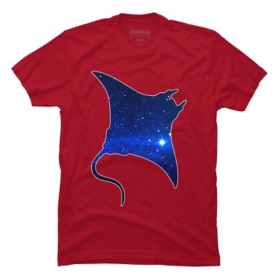 Men's Design By Humans Space Manta Ray By Shrenk T-Shirt
