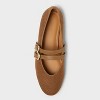 Women’s Henrietta Double Strap Mary Jane Flats with Memory Foam Insole – Universal Thread™ Taupe - 3 of 3