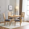 Set of 4 French Country Cane Back Dining Chairs with Upholstered Seat and Solid Wood Frame–Maison Boucle - 3 of 4