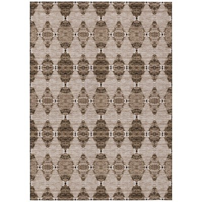 Brown And Chocolate Moroccan Washable Indoor Outdoor Area Rug