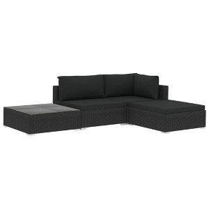 vidaXL Patio Lounge Set Set of 4 Black - 1 of 4