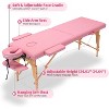 84''L Spa Bed Portable Lash Bed Massage Bed Foldable Spa Tables Adjustable 2 Fold with Travel Case - 4 of 4
