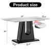 FURNIinspire Dining Tables Modern Rectangular Marble Look Table with MDF U Shaped Legs for Dining Room and Living Room, White, 63"*35.4"*30" - 3 of 4