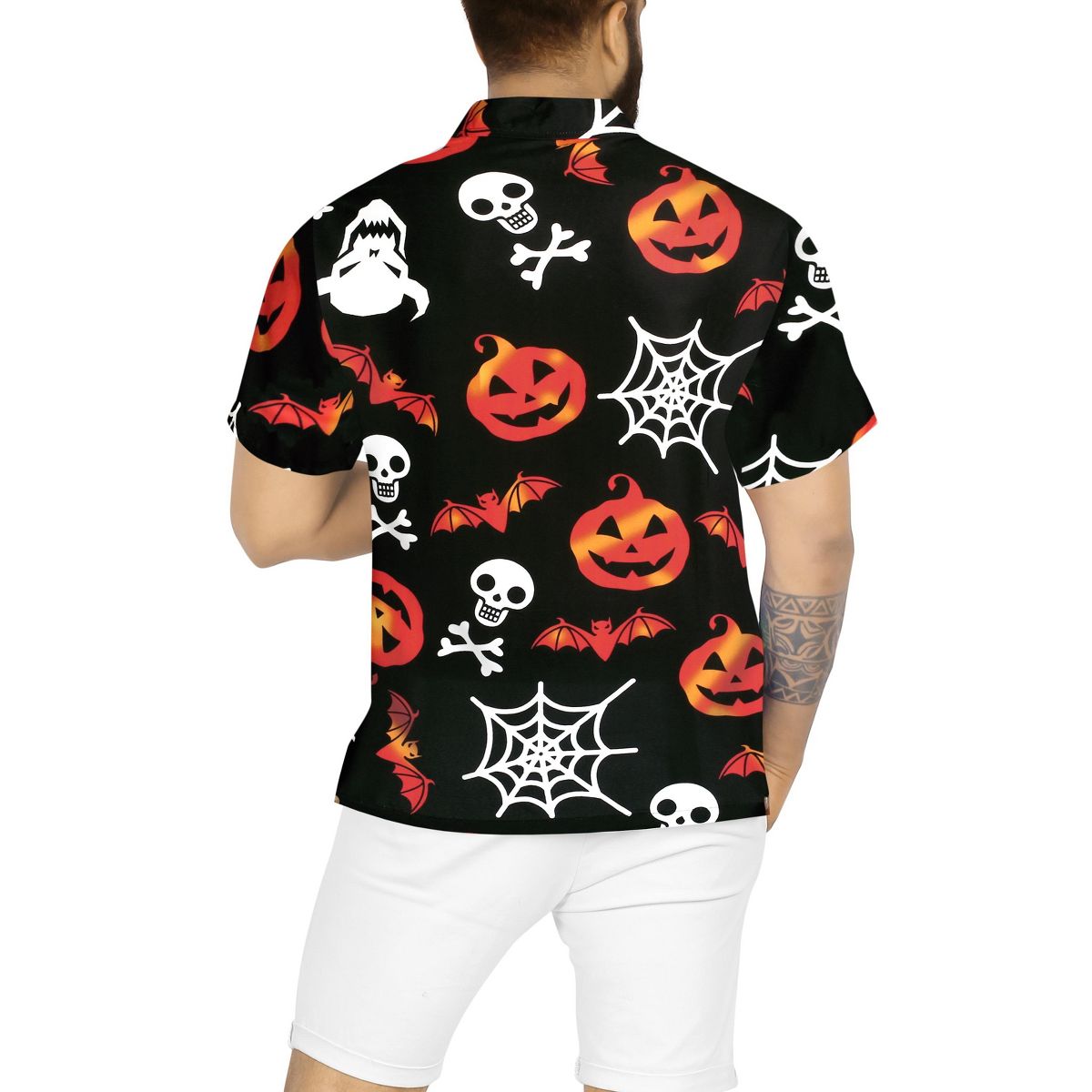 HAPPY BAY Men's Halloween Costumes Hawaiian Short Sleeve Button Down Shirt Mens Shirt Holiday Shirts for Men Funny - thumbnail 2
