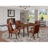 5-Piece Mahogany Finish Solid Wood Top Button Tufted Dining Room Set  (Seats-4) - 2 of 4