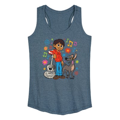 Women's Coco Miguel Y Dante Graphic Racerback Tank - Heather Blue - 2 X-Large