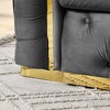 Luxurious 90.6 Inch Velvet Chesterfield Sofa with Button Tufting, Gold Accents, and 2 Pillows - Premium 280g Italian Velvet for Elegant Living Rooms - 3 of 4