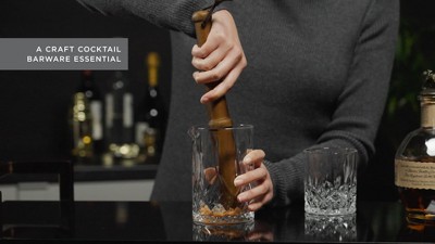 Professional 12" Dark Acacia Wood Cocktail Muddler