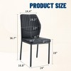 Luxury Simple Chair, Technology Material High Resilience Dining Chair w/ Metal Leg, Chair Back Has Vertical Stripe Design W/ Smooth & Uniform Lines - 2 of 4