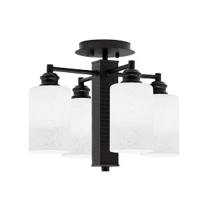Toltec Lighting Edge 4 - Light Flush Mount in  Espresso with 4" White Muslin Shade - 1 of 1
