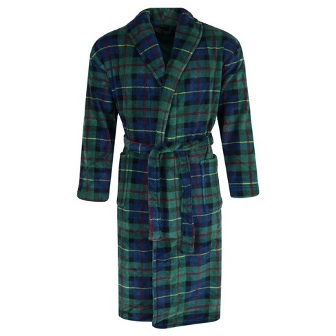 Majestic International Men's Plush Plaid Shawl Robe : Target