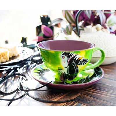 Disney Villains Maleficent Green and Purple Ceramic Teacup and Saucer Set
