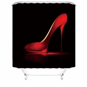 Red High Heels Shower Curtains for Bathroom Waterproof Fabric Bath Curtain Durable Soft Stylish Bathroom Decor 72x72 Inch - 1 of 1