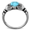 Slickblue Women's Sea Blue Heart Claddagh Ring, Stainless Steel, 7x7mm Synthetic Stone, Polished Finish, size 5-10 - 3 of 4