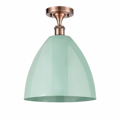Plymouth Dome - 1 Light Semi-Flush Mount In Industrial Style-14.75 Inches Tall and 12 Inches Wide
