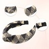 Unique Bargains Women' Knotted Headband 1.57" Wide Beige White Black 2 Pcs - 4 of 4