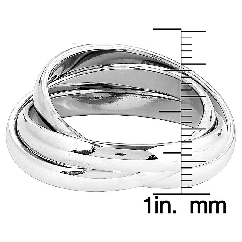 West Coast Jewelry Stainless Steel Intertwined Triple Band Ring, 3 of 4