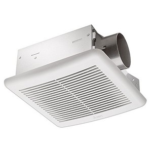 Delta Breez Slim Ventilation Exhaust Bathroom Fan 70 CFM Energy Efficient Quiet Operation Motor with Dual Speed and LED Indicator Light, White - 1 of 4