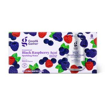 Black Raspberry Acai Sparkling Water - 8pk/12 fl oz Cans - Good & Gather™