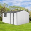 NicBex 10ftx12ft Outdoor Storage Shed with Hinged Door and Pent Roof Metal Garden Shed with Window for Backyard, Lawn, Gray+White - 2 of 4