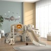 Infurnic Baby Activity Gyms, Car Themed Baby Slide with Basketball Hoop and Storage Space, for Gift to Children, Multicoloured, 85.4"*74.4"*43.7" - 3 of 4