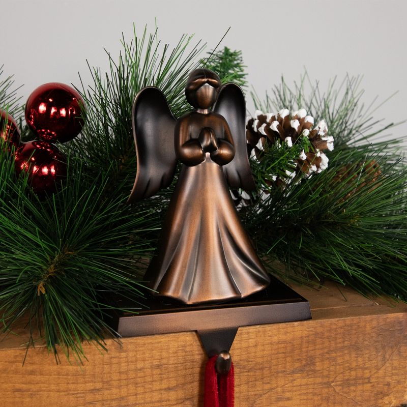 Northlight 7" Copper-tone Praying Angel Metal Christmas Stocking Holder, 2 of 6