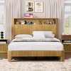 KTMBDW Full/Queen Bed Frame with 2-Tier Storage Headboard, Platform Bed Frame, Built in Charging Station, Noise-Free, No Box Spring Needed - 2 of 4