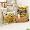 Velvet Home Sweet Home Bee Sunflower Throw Pillow Covers, 18 x 18 Inch Love Lives Here Spring Summer Stripes - 3 of 4