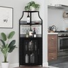Corner Wine Cabinet, Metal Wine Holder Stand Holds 50+ Bottles & Glassware, Floor Wine Storage for Kitchen Dining Room Office Bar - 2 of 4