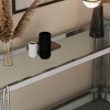 KIGFTSOD Top & Bottom Double Layer Tempered Glass Console Table with Mirror-Finished Stainless Steel Frame - 2 of 4