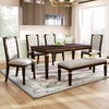 VYNXARIA 6-Piece Kitchen Dining Table Set, 60" Rectangular Table and 4 High-Back Tufted Chairs & 1 Bench for Dining Room and Kitchen (Espresso) - 2 of 4