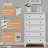 5 Drawer Dresser, Wooden Storage Chest of Drawers with Metal Handles, Wide TV Stand, Modern Drawer Organizer for Bedroom, Living Room - 2 of 4
