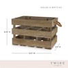 Twine 4281 Farm House Decor, Wood Wine Holder Rustic Farmhouse Wooden 6 Bottle Crate, Dark wood - 3 of 4