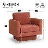 CAVINAS Upholstered Swivel Accent Chair with Curved Armrest Design,Modern Barrel Chair for Bedroom,Reading Room - 3 of 4