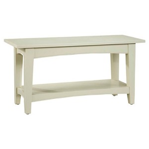 Shaker Cottage Bench with Shelf Sand - Alaterre Furniture, Brown