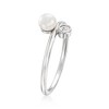 Ross-Simons 4.5-5mm Cultured Pearl Ring With Single CZ in Sterling Silver Size 8 - 3 of 4