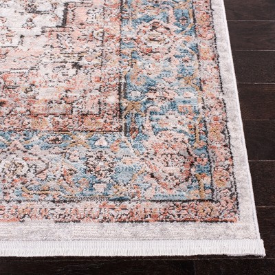 Dreamy Abstract Blue and Grey 8' x 10' Synthetic Area Rug