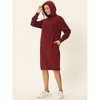 INSPIRE CHIC Womens' Casual Pullover Sweatshirt Long Sleeve Hoodie Dress with Pockets - 3 of 4